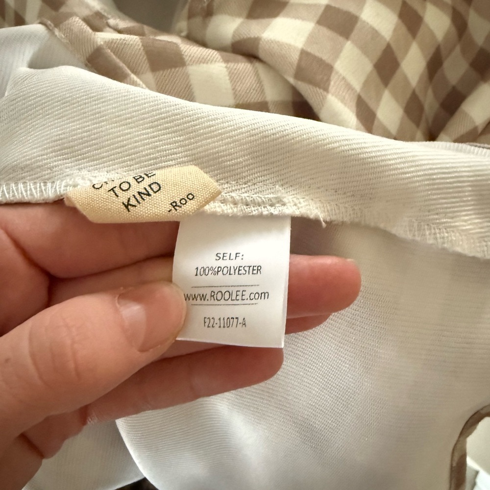 Roolee Gingham Ruffle Collar Button Front Blouse … - image 5